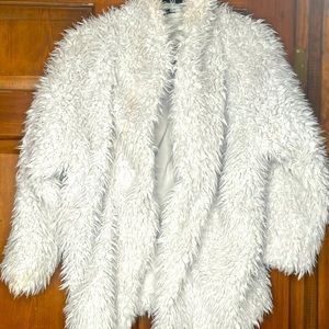 Women’s Grey Fuzzy Trendy Express Coat